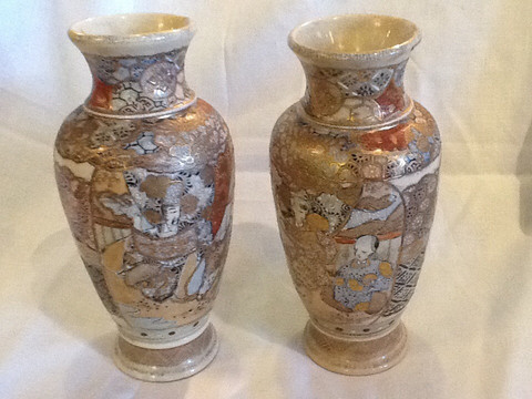 Pair of Japanese Satsuma vases